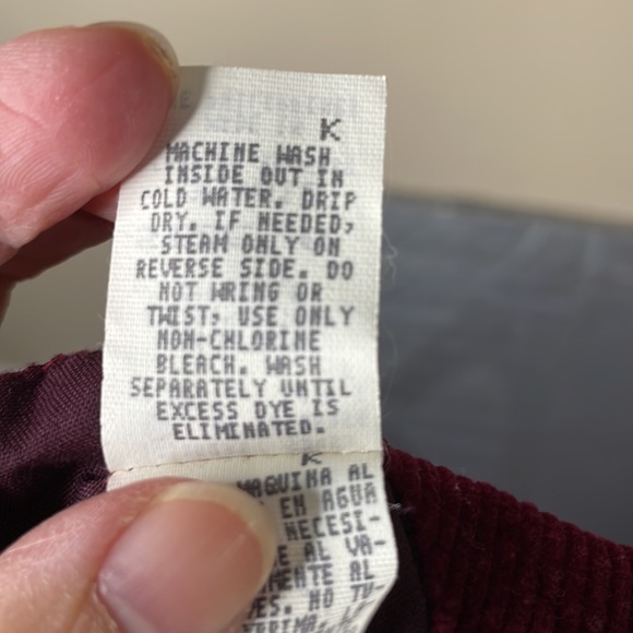 VTG 90’s Girls Corduroy House Embellished Burgundy Wine Girl’s Jumpsuit Dress 6 - Picture 8 of 9